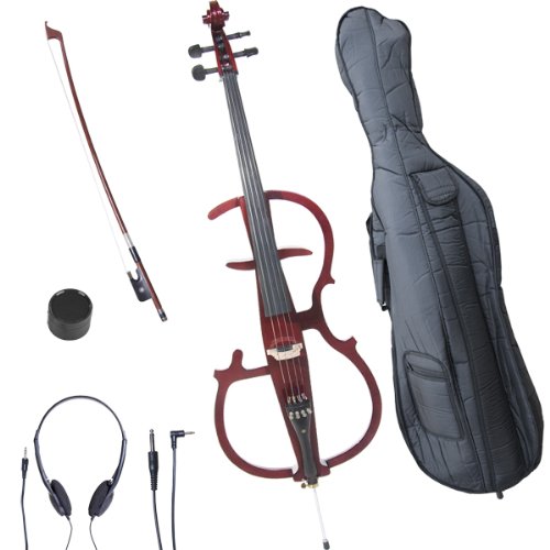 Cecilio 4/4 CECO-2LW Red Mahogany Metallic Electric Cello with